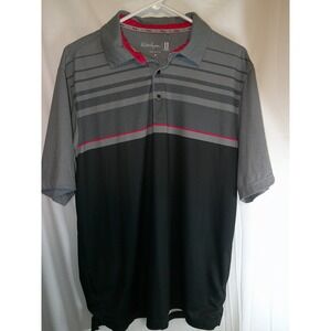 Walter Hagen Golf Polo Shirt Moisture Wicking Gray Black Accents Mens Size M